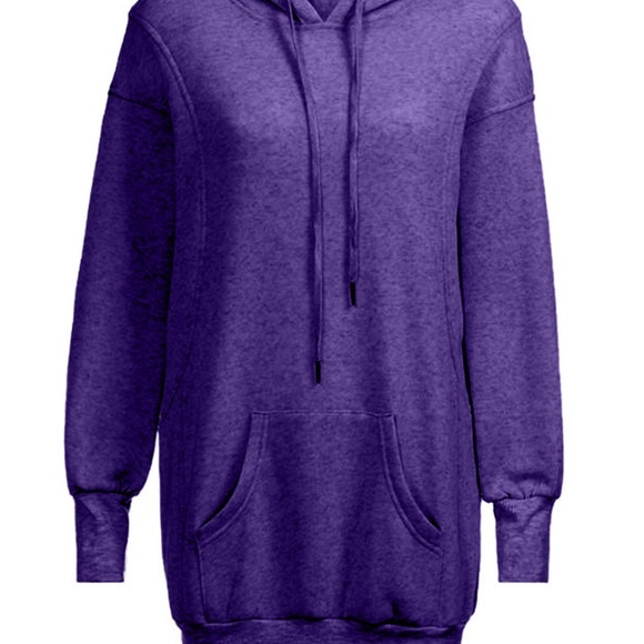 PURPLE SWEATSHIRT DRESS, FRONT POCKET DESIGN NWOT - Picture 2 of 6